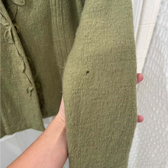 Cynthia Rowley x Anthropologie Wool Olive Green Cardigan - Picture 4 of 7